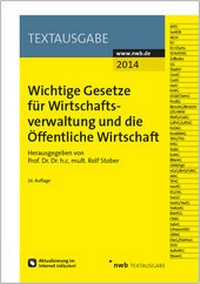 Abbildung von: Wichtige Gesetze für Wirtschaftsverwaltung und die Öffentliche Wirtschaft - NWB