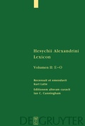 Cover: Hesychius Alexandrinus: Hesychii Alexandrini Lexicon - De Gruyter