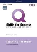 Cover: Q: Skills for Success: Intro Level: Listening and Speaking Teacher's Handbook with Teacher's Access Card - Oxford University Press