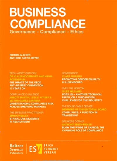 Abbildung von: Journal of Business Compliance - Erich Schmidt Verlag