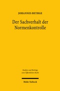 Cover: Der Sachverhalt der Normenkontrolle - Mohr Siebeck