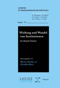 Cover: Wirkung und Wandel von Institutionen - De Gruyter Oldenbourg