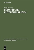 Cover: Koranische Untersuchungen - De Gruyter