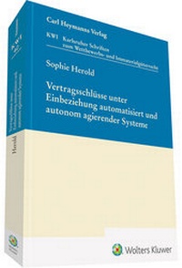 Abbildung von: Vertragsschlüsse unter Einbeziehung automatisiert und autonom agierender Systeme - Carl Heymanns Verlag