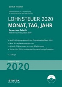 Abbildung von: Tabelle, Lohnsteuer 2020 Monat, Tag, Jahr - Sonderausgabe Juli - Stollfuß