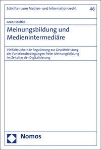 Abbildung von: Meinungsbildung und Medienintermediäre - Nomos