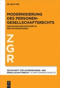 Cover: Modernisierung des Personengesellschaftsrechts - De Gruyter