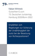 Cover: Verhandlungen des 73. Deutschen Juristentages Hamburg 2020 / Bonn 2022 | Bd. I - Gutachten Teil G  - C.H.BECK