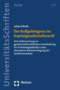 Abbildung von: Der Bußgeldregress im Kapitalgesellschaftsrecht - Nomos