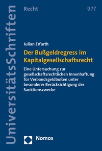 Abbildung von: Der Bußgeldregress im Kapitalgesellschaftsrecht - Nomos