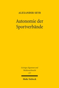 Abbildung von: Autonomie der Sportverbände - Mohr Siebeck