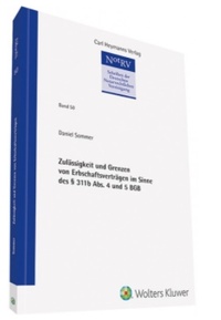 Abbildung von: Zulässigkeit und Grenzen von Erbschaftsverträgen im Sinne des § 311b Abs. 4 und 5 BGB - Carl Heymanns Verlag
