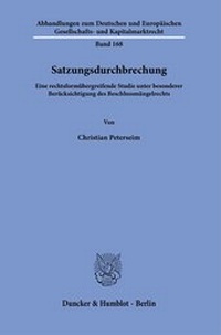 Abbildung von: Satzungsdurchbrechung - Duncker & Humblot