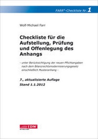 Abbildung von: Checkliste 1 für die Aufstellung, Prüfung und Offenlegung des Anhangs - IDW