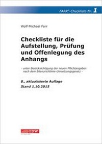 Abbildung von: Checkliste 1 für die Aufstellung, Prüfung und Offenlegung des Anhangs - IDW