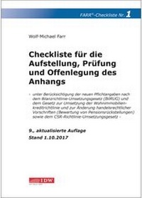 Abbildung von: Checkliste 1 für die Aufstellung, Prüfung und Offenlegung des Anhangs - IDW