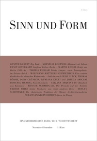Enlarge image Cover: Sinn und Form 6/2019 - SINN und FORM