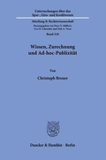 Cover: Wissen, Zurechnung und Ad-hoc-Publizit&auml;t - Duncker & Humblot