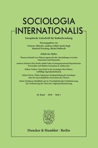 Bild: Sociologia Internationalis (SOCINT) - Duncker & Humblot