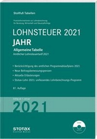 Abbildung von: Tabelle, Lohnsteuer 2021 Jahr - Stollfuß