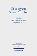 Cover: Philology and Textual Criticism - Mohr Siebeck
