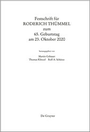 Cover: Festschrift für Roderich Thümmel zum 65. Geburtstag am 23.10.2020 - De Gruyter