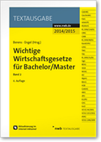 Abbildung von: Wichtige Wirtschaftsgesetze für Bachelor/Master 2014/2015, Band 2 - NWB