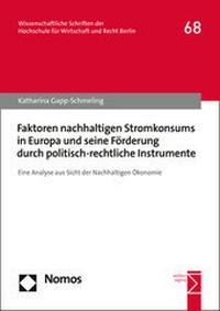 Abbildung von: Faktoren nachhaltigen Stromkonsums in Europa und seine Förderung durch politisch-rechtliche Instrumente - Nomos