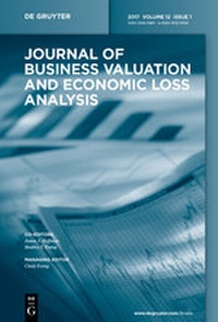 Abbildung von: Journal of Business Valuation and Economic Loss Analysis - De Gruyter