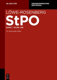 Abbildung von: Löwe/Rosenberg. Die Strafprozeßordnung und das Gerichtsverfassungsgesetz - De Gruyter