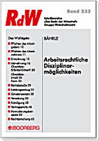 Abbildung von: Arbeitsrechtliche Disziplinarmöglichkeiten - Boorberg