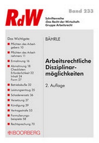 Abbildung von: Arbeitsrechtliche Disziplinarmöglichkeiten - Boorberg