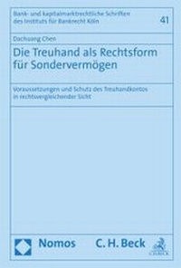 Abbildung von: Die Treuhand als Rechtsform für Sondervermögen  - Nomos