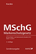 Cover: Markenschutzgesetz 1970 - MSchG - Manz