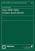 Cover: Paris 1919-1920: Frieden durch Recht? - Nomos
