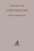 Cover: Festschrift f&uuml;r Gerd Krieger zum 70. Geburtstag - C.H.BECK