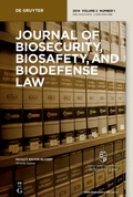 Bild: Journal of Biosecurity, Biosafety and Biodefense Law - De Gruyter