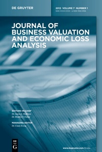 Abbildung von: Journal of Business Valuation and Economic Loss Analysis - De Gruyter