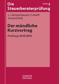 Cover: Der m&uuml;ndliche Kurzvortrag - Sch&auml;ffer-Poeschel