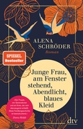 Cover: Junge Frau, am Fenster stehend, Abendlicht, blaues Kleid - dtv