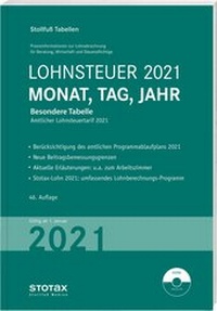 Abbildung von: Tabelle, Lohnsteuer 2021 Monat, Tag, Jahr - Stollfuß