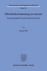 Abbildung von: Öffentlichkeitsfahndung im Internet - Duncker & Humblot