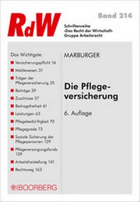 Abbildung von: Die Pflegeversicherung - Boorberg