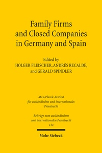 Abbildung von: Family Firms and Closed Companies in Germany and Spain - Mohr Siebeck