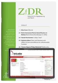 Bild vergrößern Bild: Zeitschrift für Digitalisierung und Recht - ZfDR - C.H.BECK