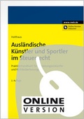 Cover: Ausl&auml;ndische K&uuml;nstler und Sportler im Steuerrecht - NWB
