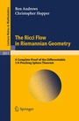 Cover: The Ricci Flow in Riemannian Geometry - Springer