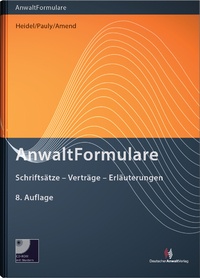 Abbildung von: AnwaltFormulare - Deutscher Anwaltverlag