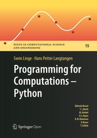 Enlarge image Cover: Programming for Computations - Python - Springer
