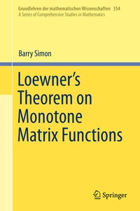 Enlarge image Cover: Loewner's Theorem on Monotone Matrix Functions - Springer